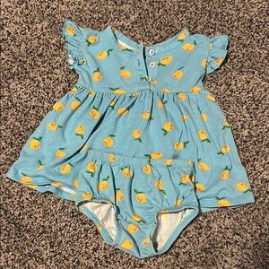 Tucker + Tate Blue Lemon Print Kids Dress